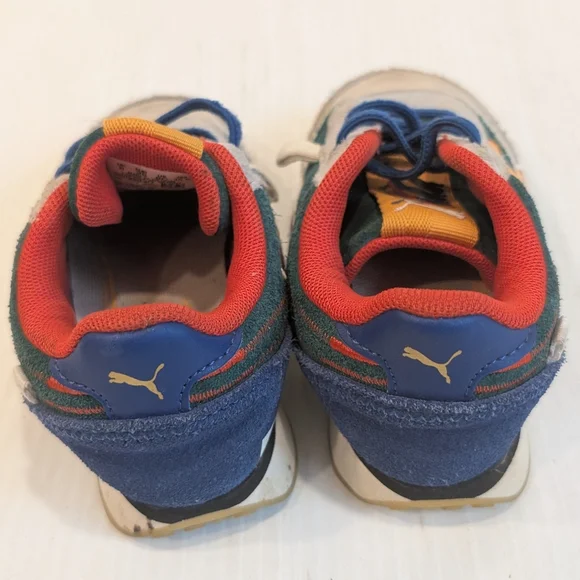 PUMA Kids Retro Colorful Sneakers - Gray and Red Size 9 - Picture 4 of 9